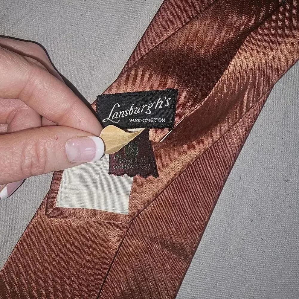 Vintage Lansburgh's Washington Brown Silk Men's Tie
